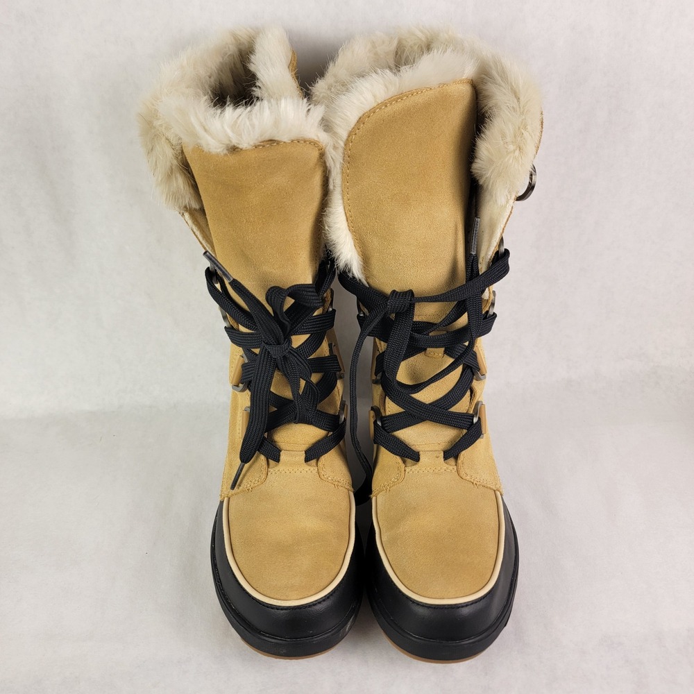 Sorel Tivoli IV Tall Waterproof Winter Boots Tan Black Womens 8.5 Snow Normcore - Picture 3 of 11